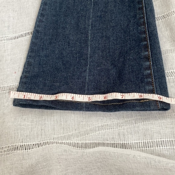 Level 99 flared leg darker denim jeans with rhinestone belt loops. - Picture 13 of 16